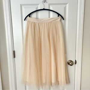 Powder Beige Tulle Skirt